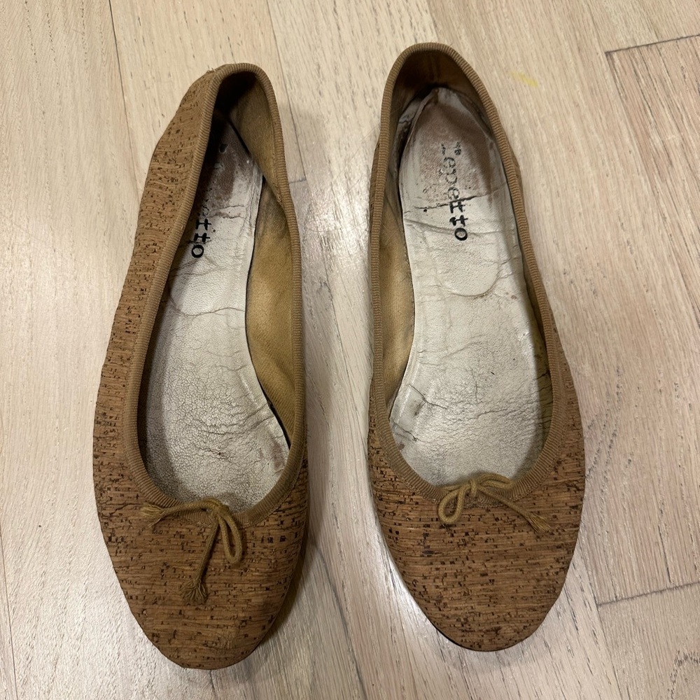Repetto Brown Suede Flats with Bow Detail
